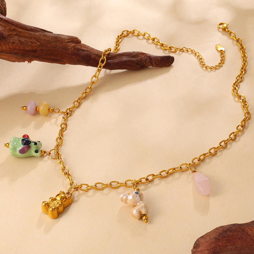 Charming Pig & Elephant Pendant Necklace for Women - Cute, Delicate Animal Design