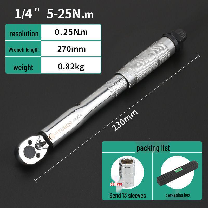

Adjustable Ratchet Torque Wrench for Auto Repair - Tire & Spark Plug Socket Preset Type
