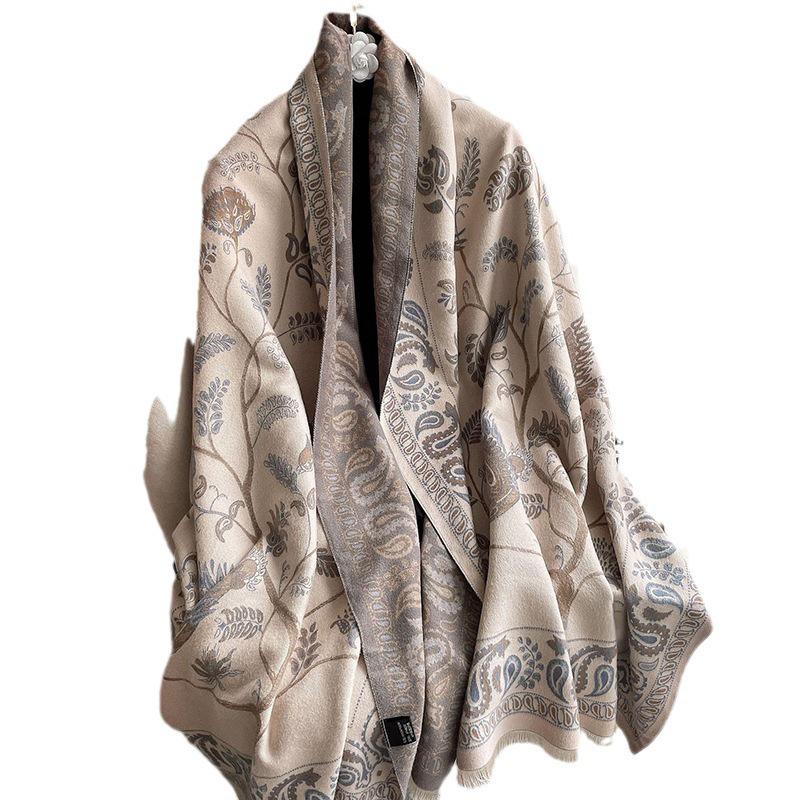 2025 Luxe Women's Cashmere & Silk Poncho Scarf Blanket
