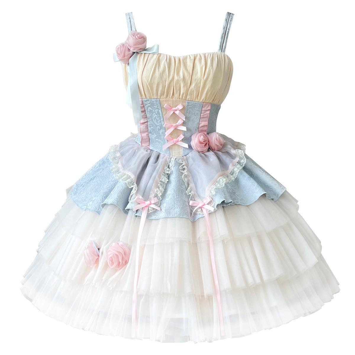 

Оригинальное женское платье-подтяжка Peach Rose Lolita – Daily Cute Sweet Style S