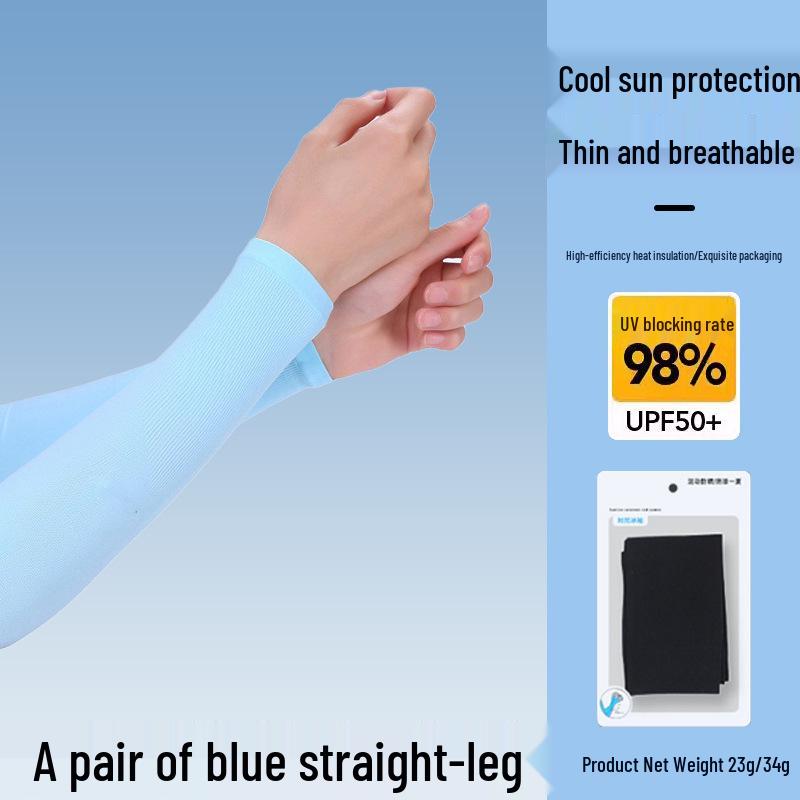 Ice Silk Sun Protection Arm Sleeves - Unisex, Breathable, UV Protection, Cooling, Elastic for Outdoor Sports