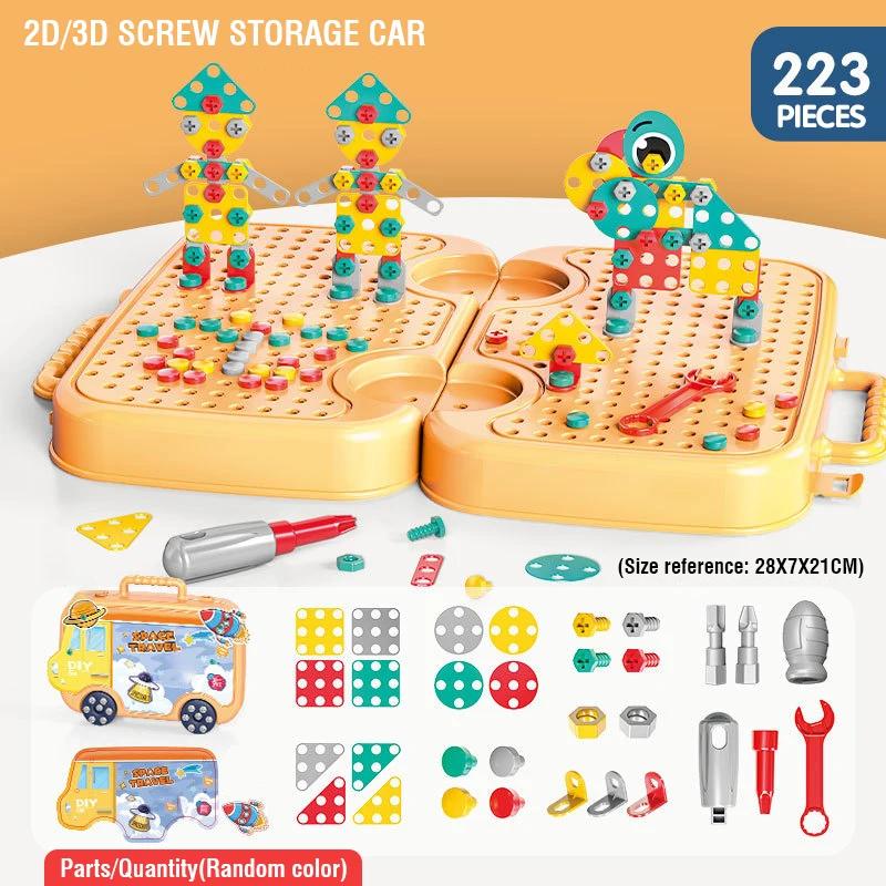 

Набор игрушечных инструментов Сделай сам Дрель Игровой набор для детей Игра для каждого члена семьи Винтовая головоломка Ручные развивающие конструкторы для мальчиков и девочек