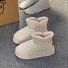 Thick-soled snow boots women's 2025 new winter short boots short boots piled and thickened waterproof cotton shoes heightening cotton boots