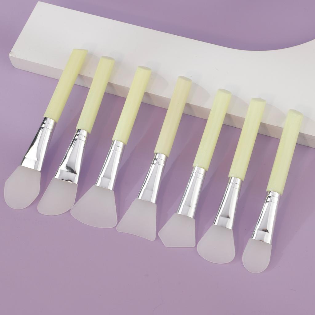 Slant Tail Rod Soft Head Silicone Mask Brush Hydrotherapy Application Mud Film Face Application Silicone Beauty Salon Film Adjustment Brush