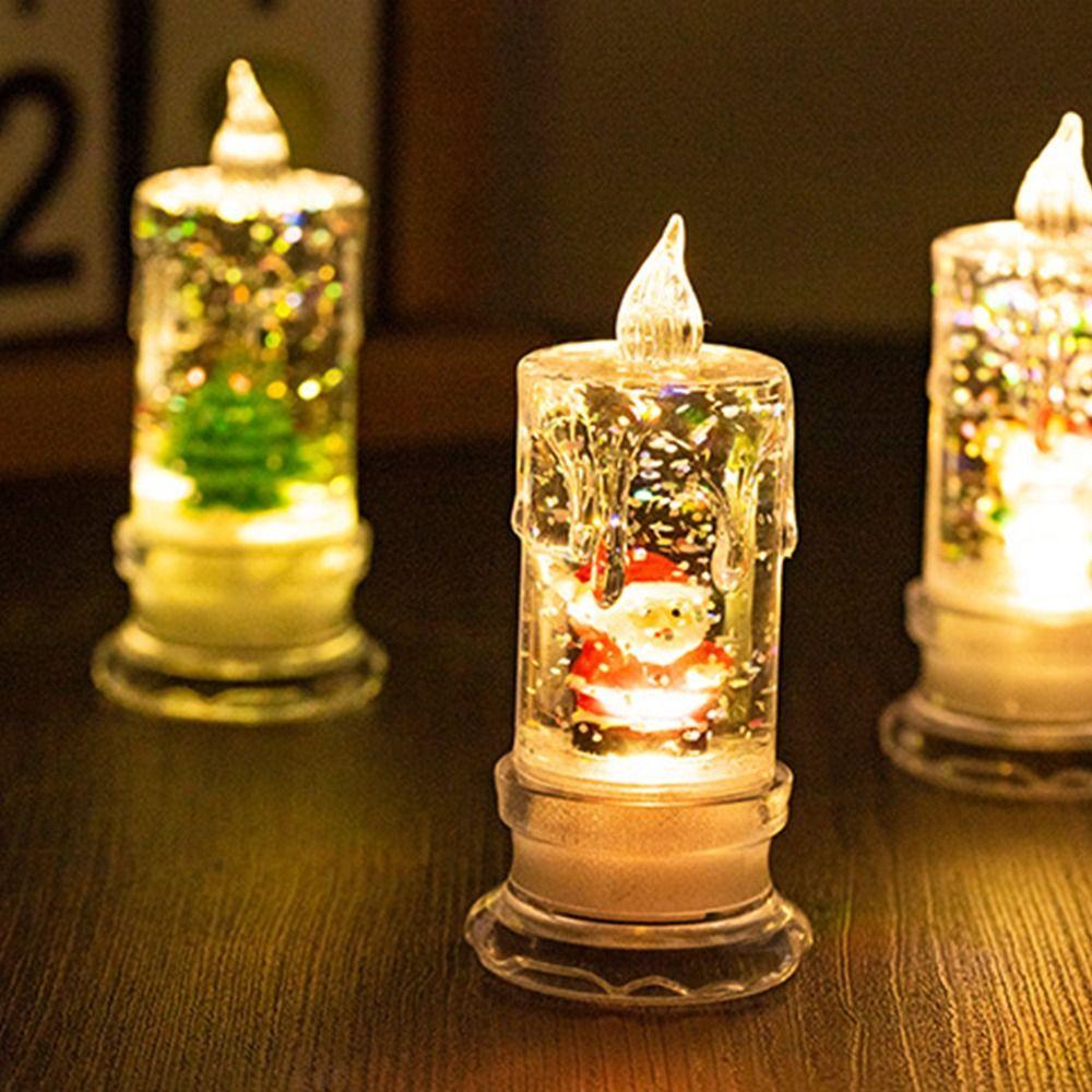 Simulation Christmas Candle Lamp Waterproof Transparent  Tears  Light  Xmas