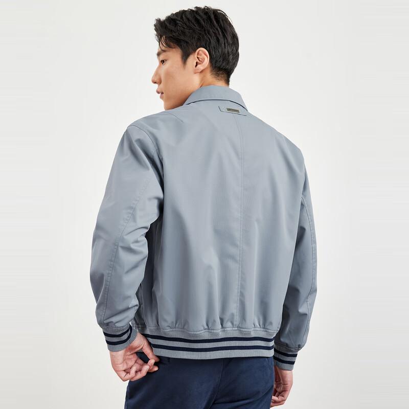 Qipilang Men's Solid Color Stand Collar Jacket