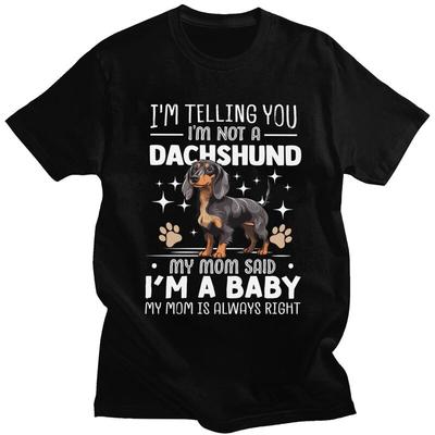 Custom Cute Dachshund T Shirts Men Mom Dog Tshirts Casual Tee Tops 100 Cotton Oversized Tshirts Merch