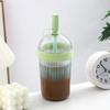 Drinkware Cold Drink Tumbler With Lids Straw Cups Portable Milk Tea Cup  Office