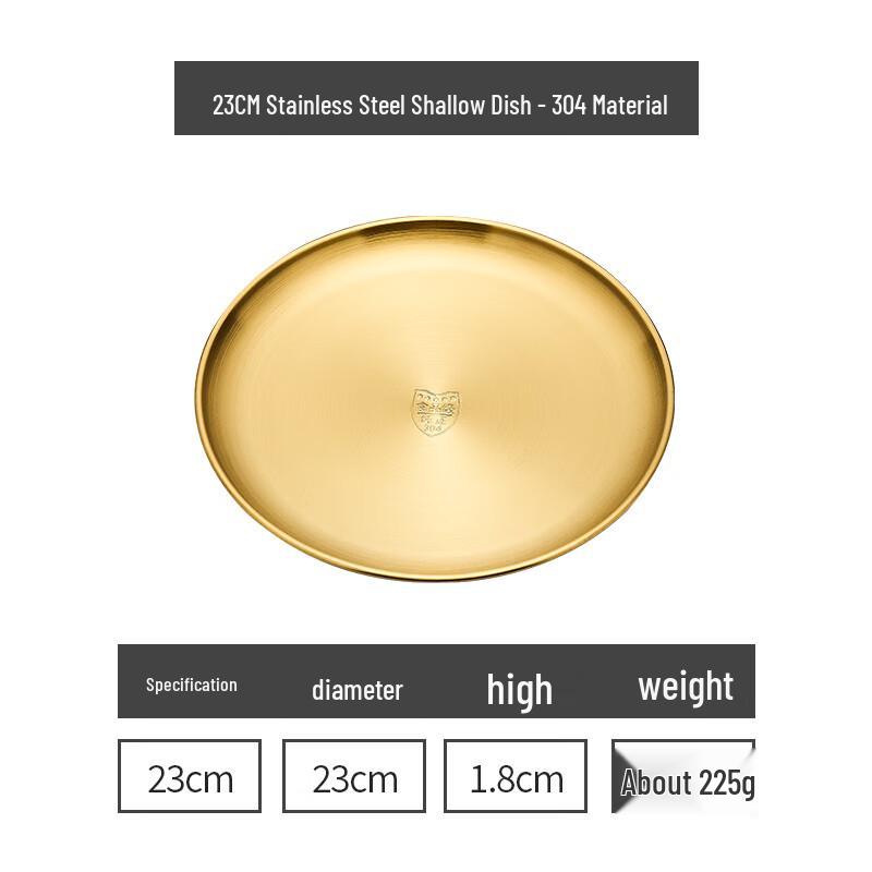 

Lainuo Gold Brushed Round Stainless Steel Serving Plate