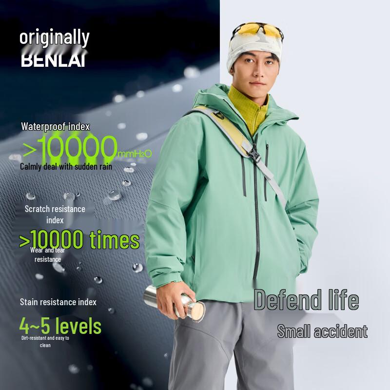 BENLAI Men's Waterproof Windproof Warm Down Jacket