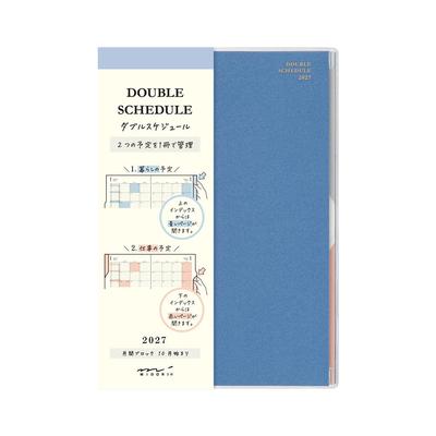 Midori Double Schedule Planner 2027 B6 Monthly Blue 22497006 October (Starts 2026)