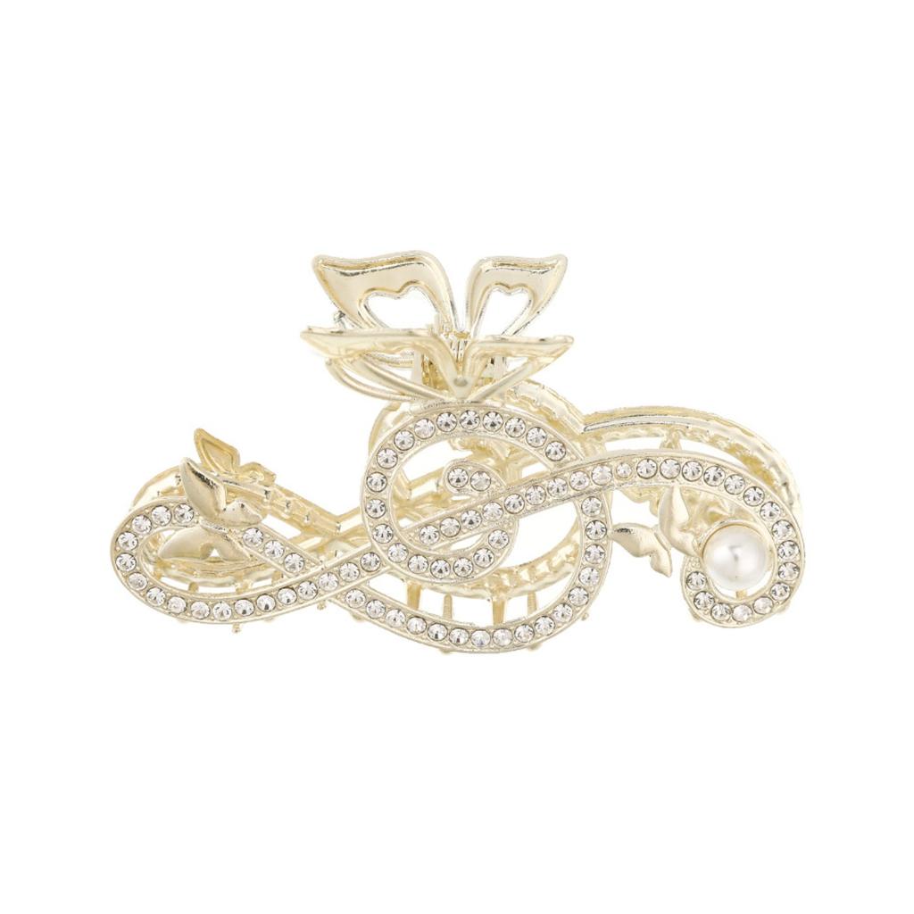 Fashion Musical Note Rhinestone Butterfly Hairpin