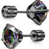 Hypoallergenic G23 Implant Grade Titanium Screw Back Earrings 20G Post for Sensitive 5A Cubic Zirconia Piercing Studs Jewelry