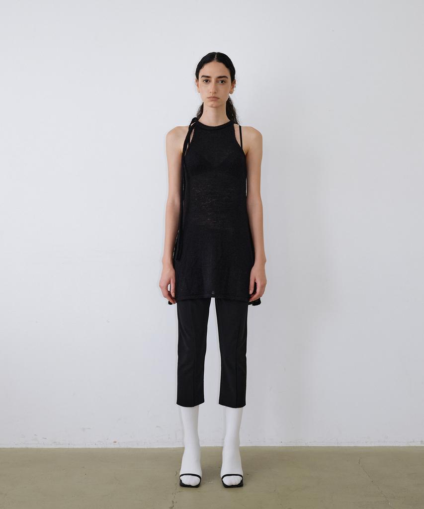 UUNE SCENE Scarf Tie Halter Knit_Black