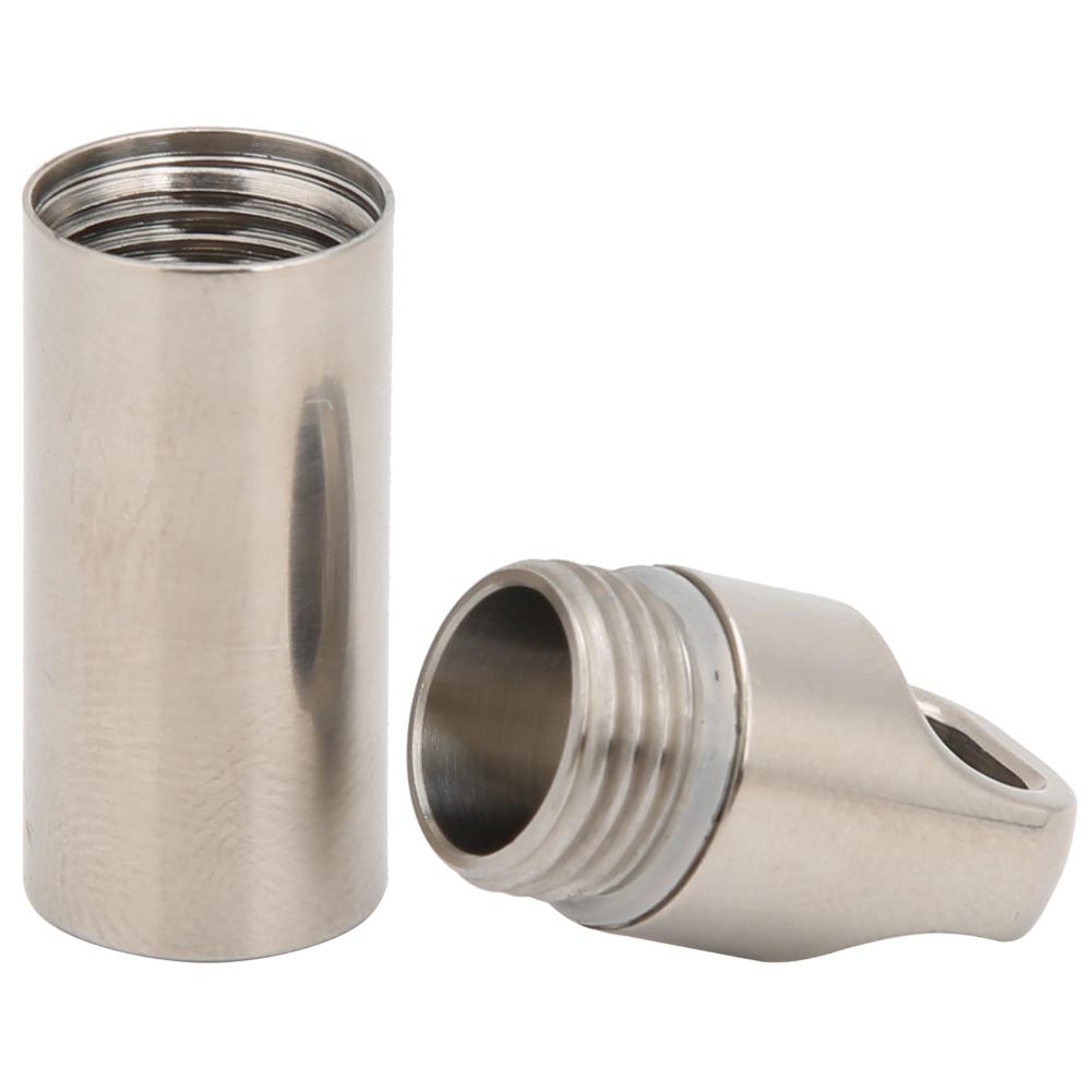 2 Pcs Mini Waterproof Pill Case Stainless Steel Pill Case Keychain Durable Pill Case  Travelling