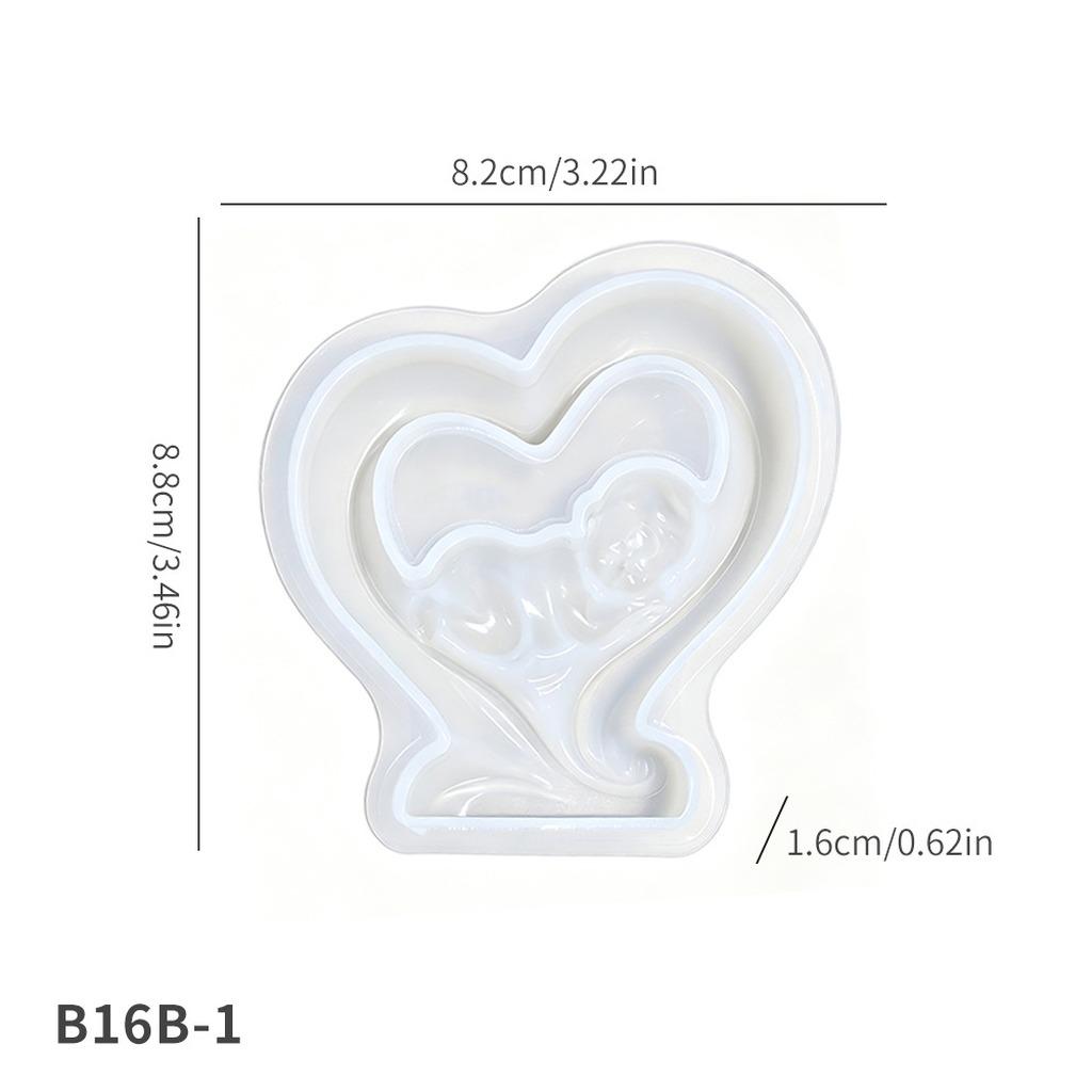 Resin Craft Mold Tear-Resistant Diy Resin Mold Heart-Shaped Silicone Mold Flexible For Craft Studios Desktop Decoration Living