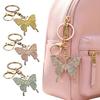 Keychain Pendant Sparkling Rhinestones Butterfly Charm Key Chain with Lobster Clasp Electroplated Key Holder Bag Accessory