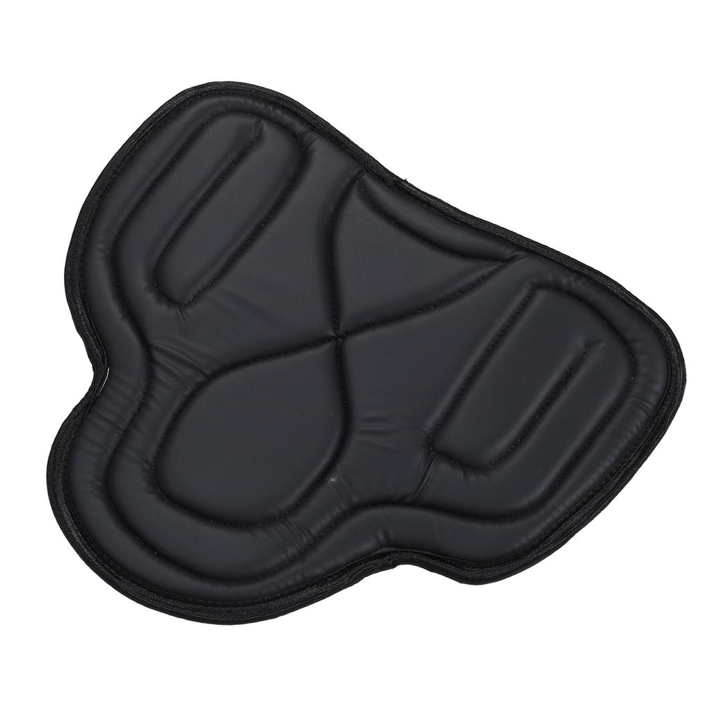 Saddle Pad PU Leather Close Fit Shock Absorbing Thickened Breathable Western Saddle Pad for Equestrian Riding Black