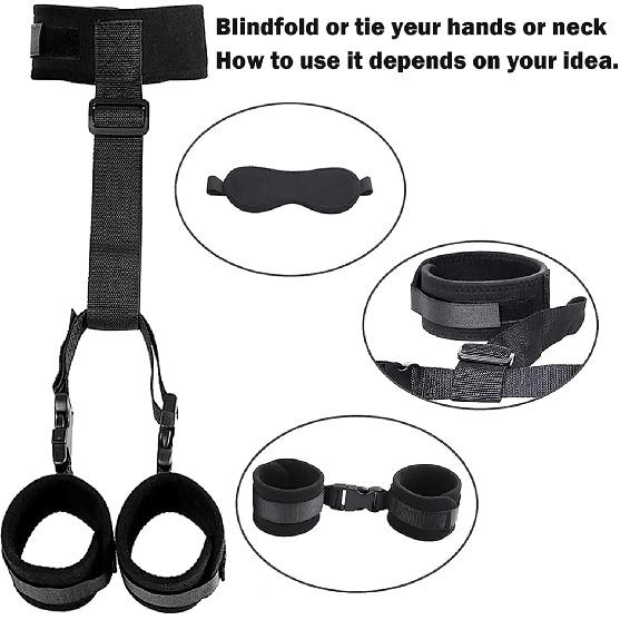 BDSM Sex Bed Bondage Restraints Straps Bondaged Tie Downs Kit Women Sweater | 4Pcs Sex Hand Cuff Bracelets Set for Adults Bdsm Handcuffs Restraints