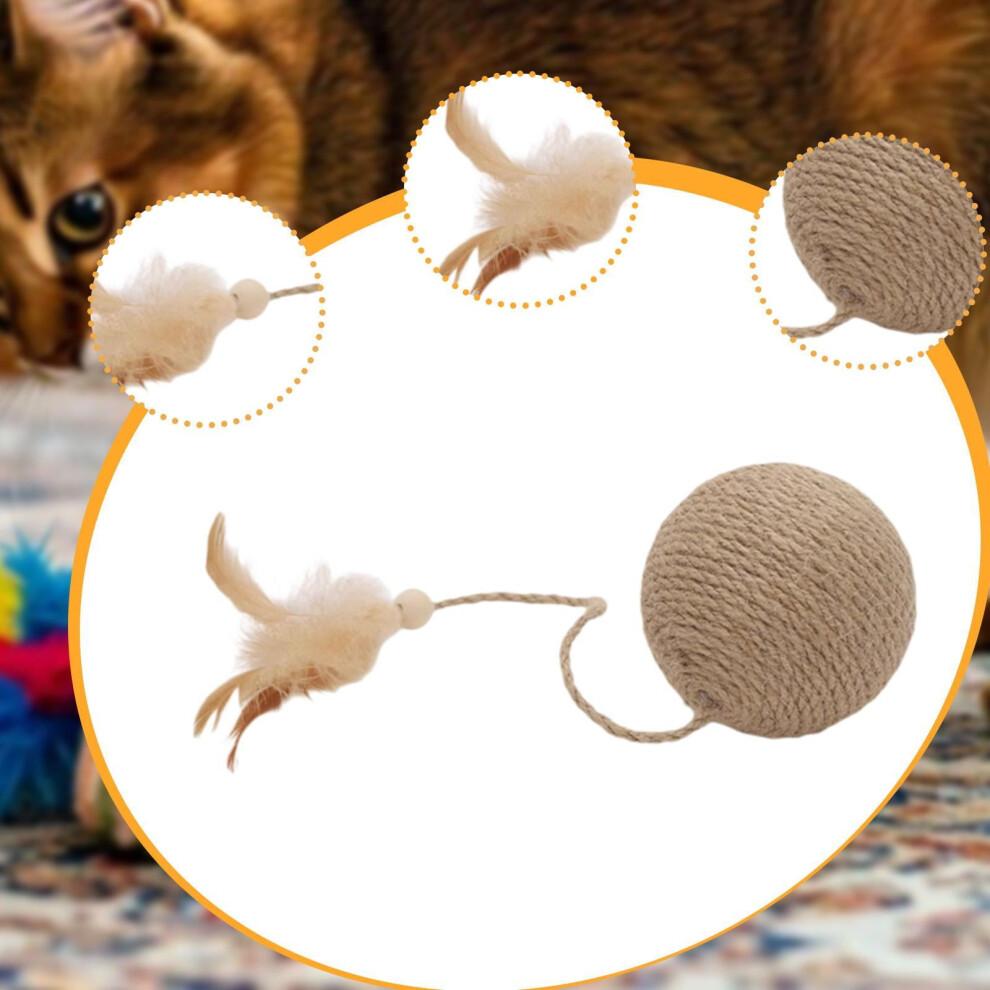 Cat Ball Ideal Gift Scratcher Kitten Toy for Indoor Cats Clawing Interactive Wood Color