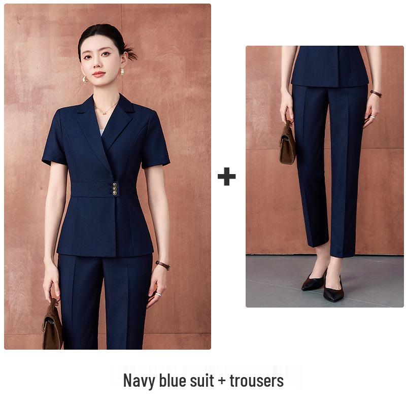 Women's Summer Short-Sleeved Professional Suit - High-End Formal Wear for Interviews and Commute