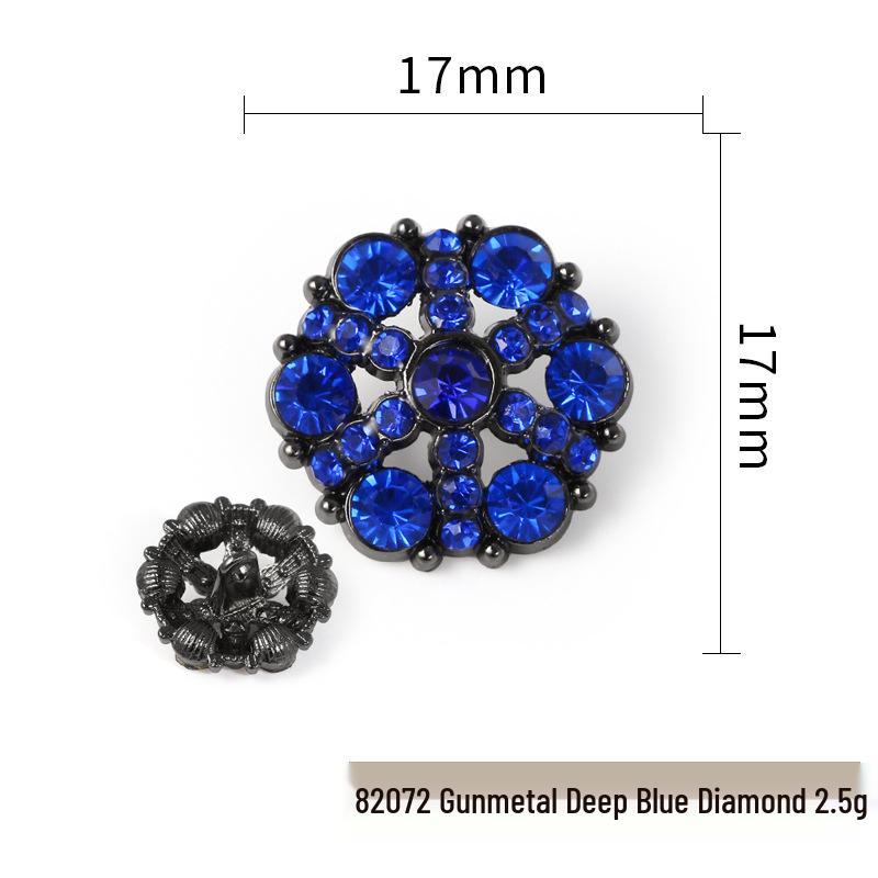 Luxury Rhinestone Metal Retro Buttons - Colorful Hollow Diamond Design with Alloy Base, Decorative Accessories