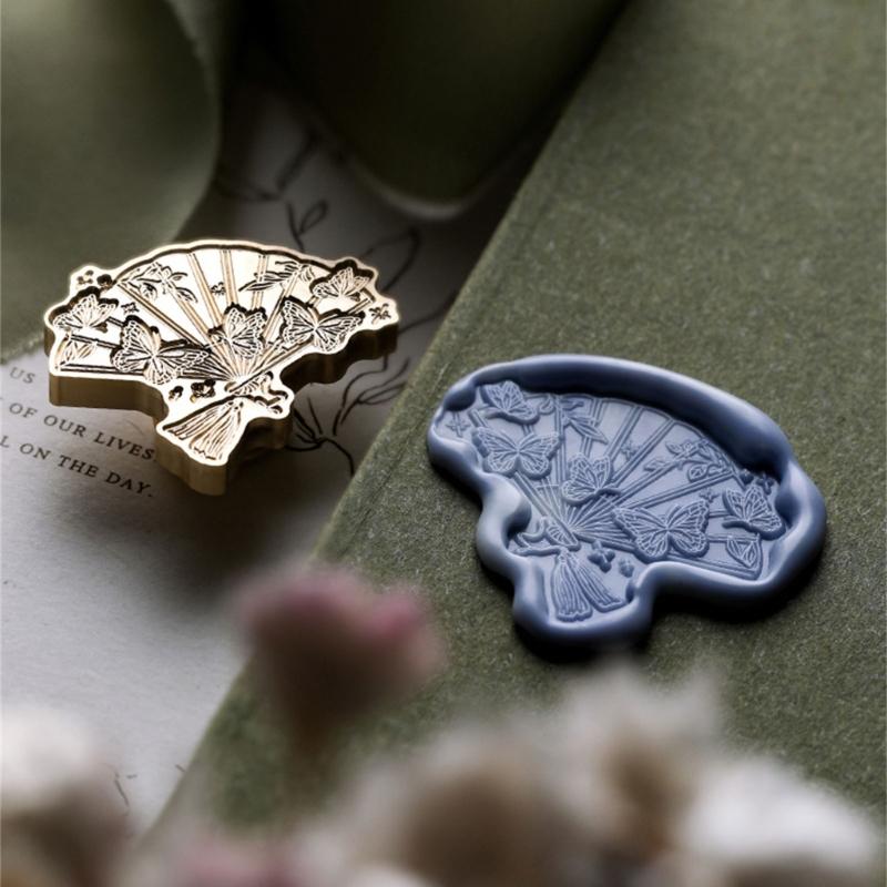 Umbrella Fish Flower Heart Pattern Seal Stamp for Journal Craft Embellishment Irregular Seal Stamp Head