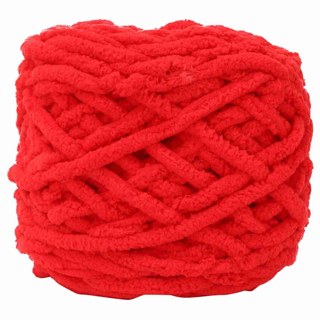 Single Thick Ice Strip Yarn Needle Knitting Woven Blanket Slipper Line(Milk White)