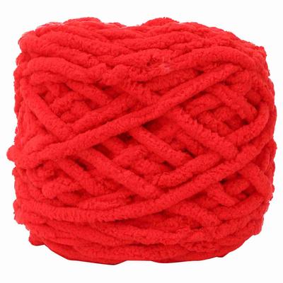 Single Thick Ice Strip Yarn Needle Knitting Woven Blanket Slipper Line(Bright Red )