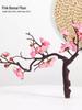Artificial Plum & Peach Blossom Bonsai: Winter Sweet Flower Decor for Living Room or Study
