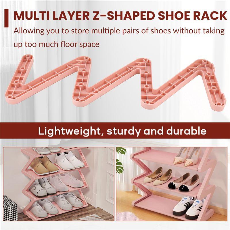 Aug. Simple Household Shoe Storage Artifact Z-Shaped Shoe Rack, Cute Shoe Rack Multi-Layer Assembly Shoe Rack
