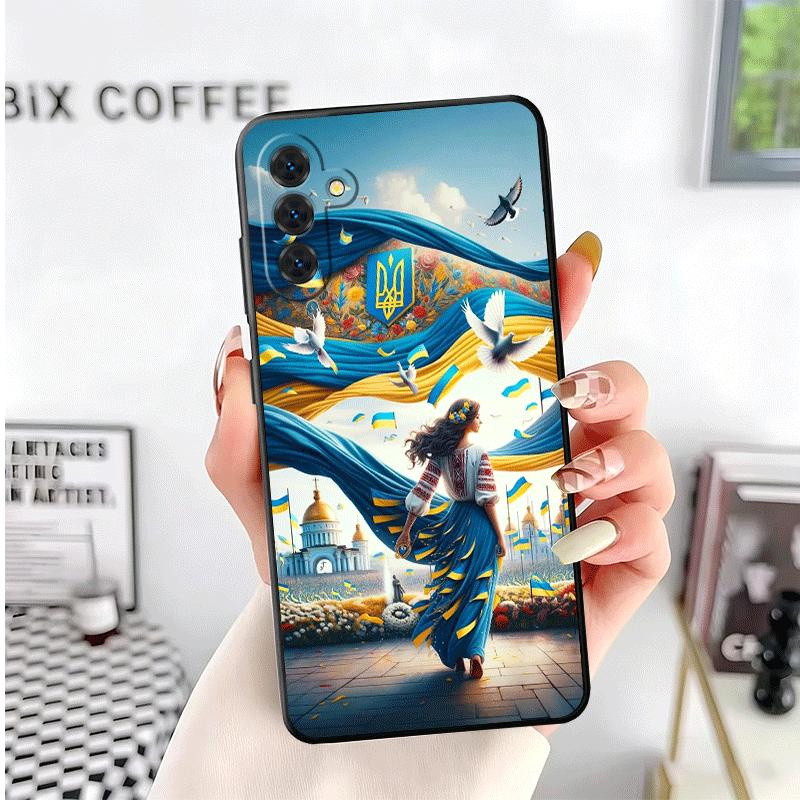 Blue Yellow Ukrainian Girl Soft Phone Case for Samsung A17 A37 A57 A16 A26 A36 A56 A15 A25 A35 A55 A14 A24 A34 A54 A13 A23 A33 A