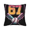Baseball Drip Nummer 67 Speler Of 67ste Verjaardag Kussensloop Vintage Kussensloop Voor Stoel Bank Huisdecoratie Print Kussensloop