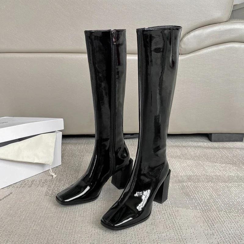 Footwear Blue Ladies Boots Winter Knee