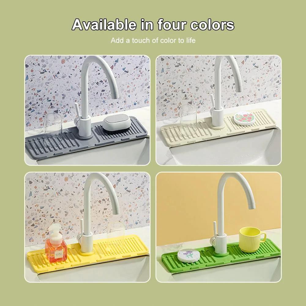 Silicone Tap Mat Kitchen Sink Spill-Proof Drying Pads Foldable Drainage Mat for Home Kitchen Sink Storage Accessories
