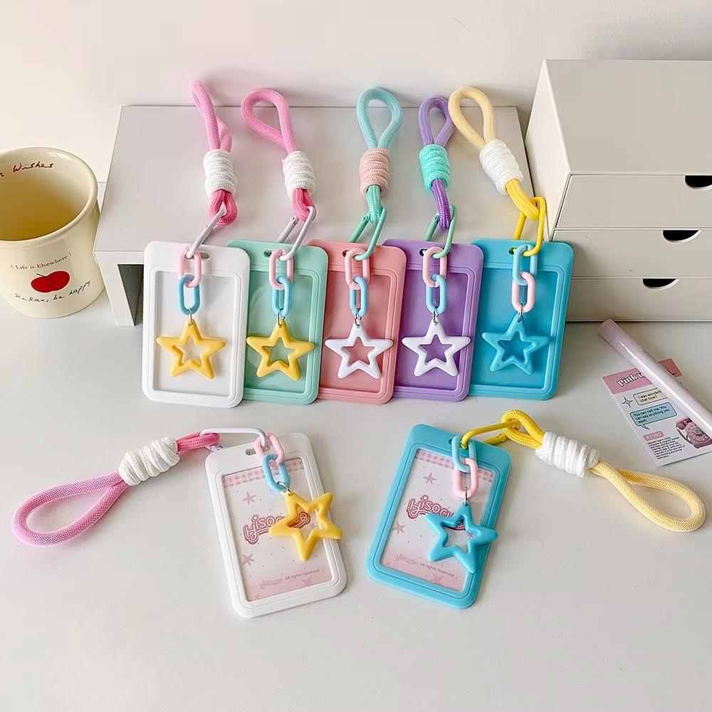 Candy Color Slide Cover 3-inch Card Holder Student Campus Bus Card Cover 3-inch Kpop Idol Photocard Holder Id Credit Card Holder