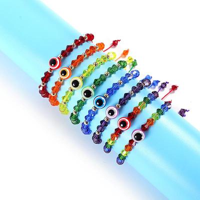 Mooie Turkse Boze Oog Kleurrijke Onregelmatige Kralen Boho String Armband Sieraden Vrienden Lucky Wish Gift