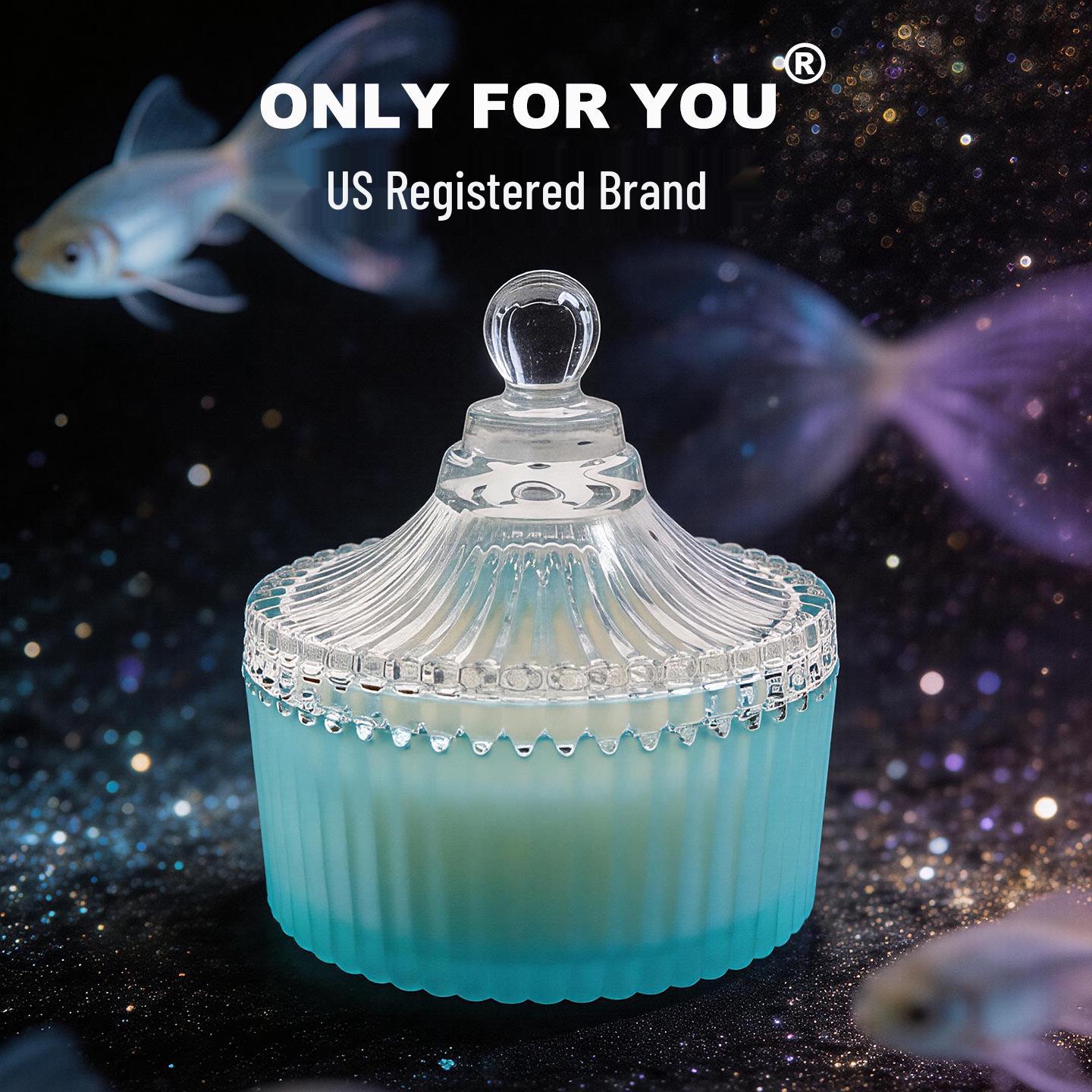 US Brand Blue Aromatherapy Candlestick Jar with Essential Oil Scented Candle Souvenir English Pear & Freesia