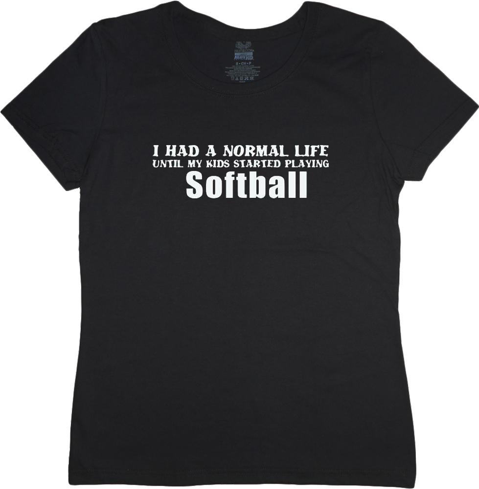 Ladies t-shirt Softball Mom funny saying size tee shirt L