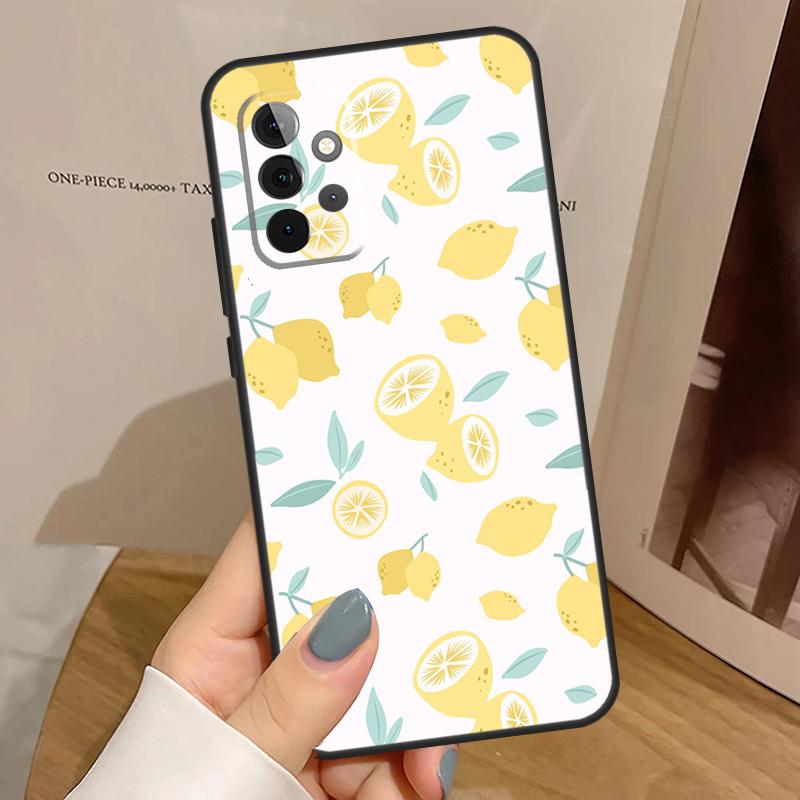 Fruit Lemon Case For Samsung Galaxy A55 A35 A15 A54 A34 A14 A33 A53 A13 A23 A17 A06 A16 A56 A36 A32 A52