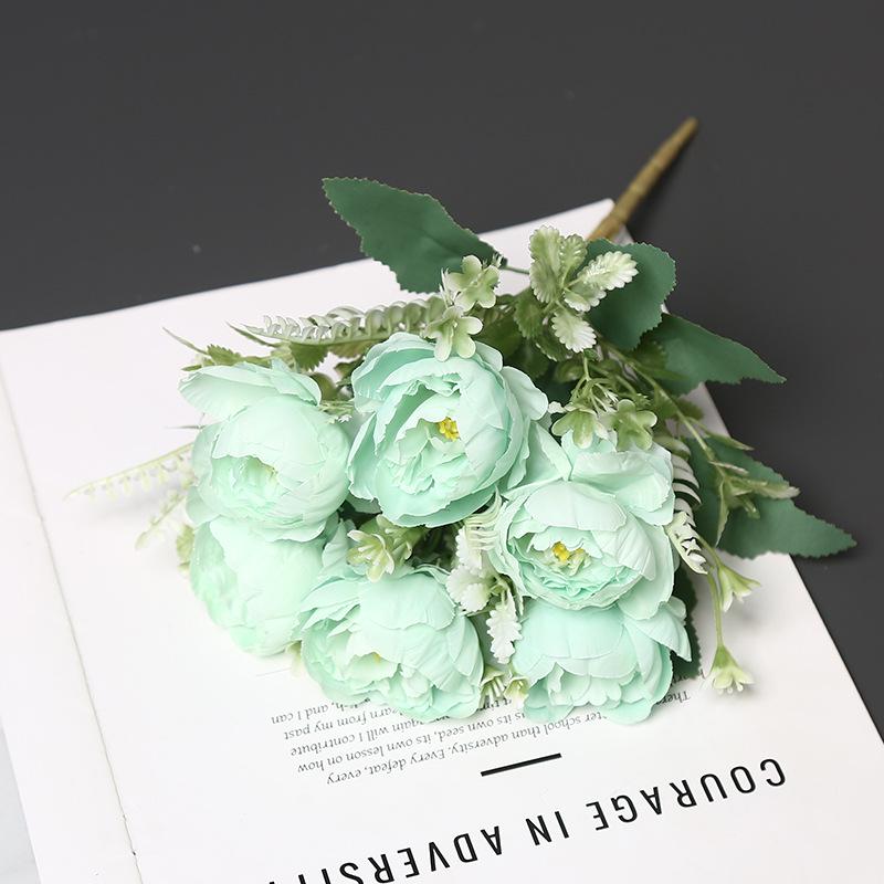 Elegant 6-Head Peony Silk Artificial Flowers for Home Decor and Photography