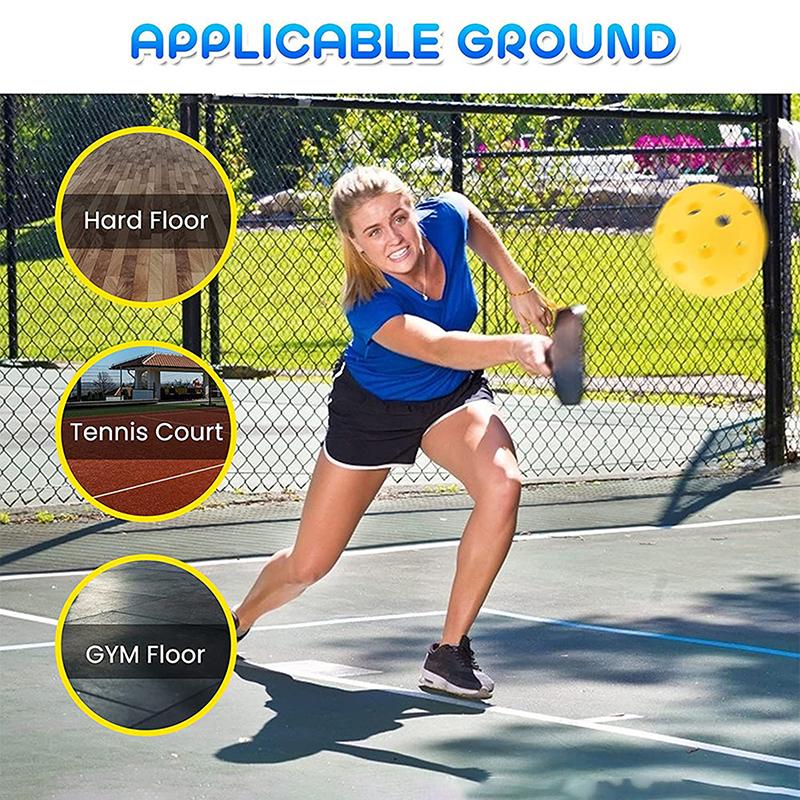 6Pcs Pickleball 40 Holes 74Mm Colorful Pickleballs Durable Training Entertainment Paddle Ball For Competition Practice Supplies