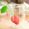 Strawberry-Shaped Tea Infuser - Creative Loose Leaf & Herbal Spice Diffuser with Easy-Use Green Handle, Bar & Kitchen