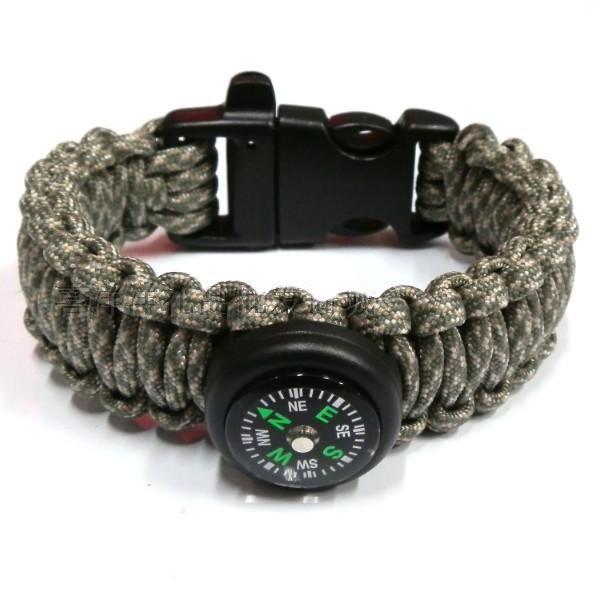 Seven-Core Paracord Survival Bracelet with Whistle & Compass