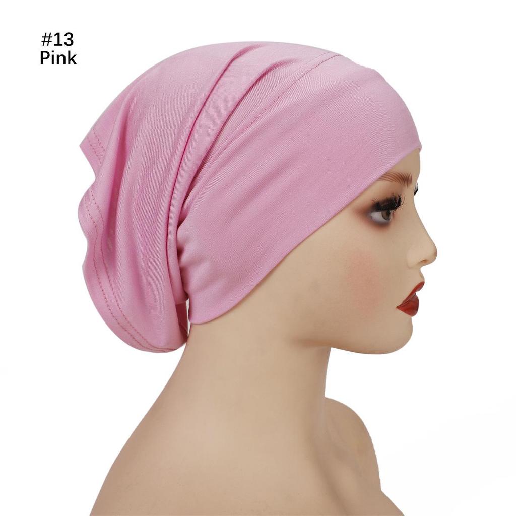 Unifarbene Modal-Beanie mit breiter Krempe für große Köpfe - Elastische Schlauchmütze mit Innenschicht zur Bändigung abstehender Haare.