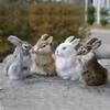 14CM Simulated Rabbit Animal Model Rabbit Home Decoration Crafts Animal Fake Rabbit Fur Handicrafts Gifts Figurines Miniatures