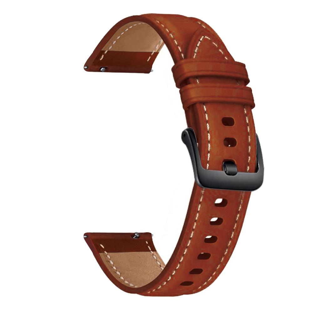 

For Samsung Galaxy Watch3 41mm Replacement Genuine Leather Strap 20mm Universal Watch Band with Black Buckle Brown