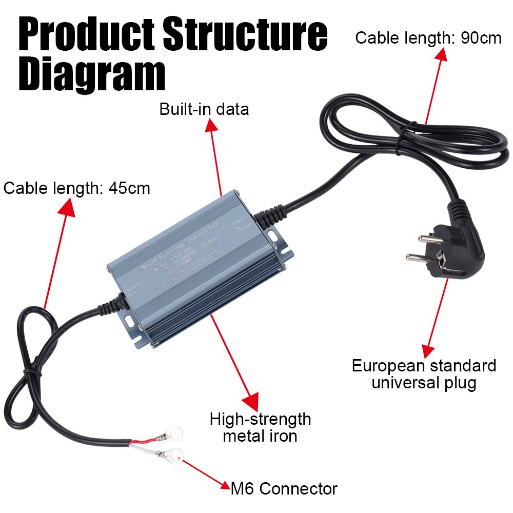 12V 20A Plug Power Converter AC110V -220V to DC12V Power Adapter Diesel Air Heater Adapter Power Cord for Household Electrical