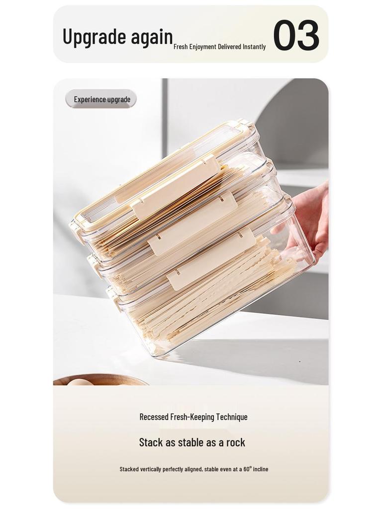 Food-Grade Large Capacity Noodle Storage Box with Handle and Seal