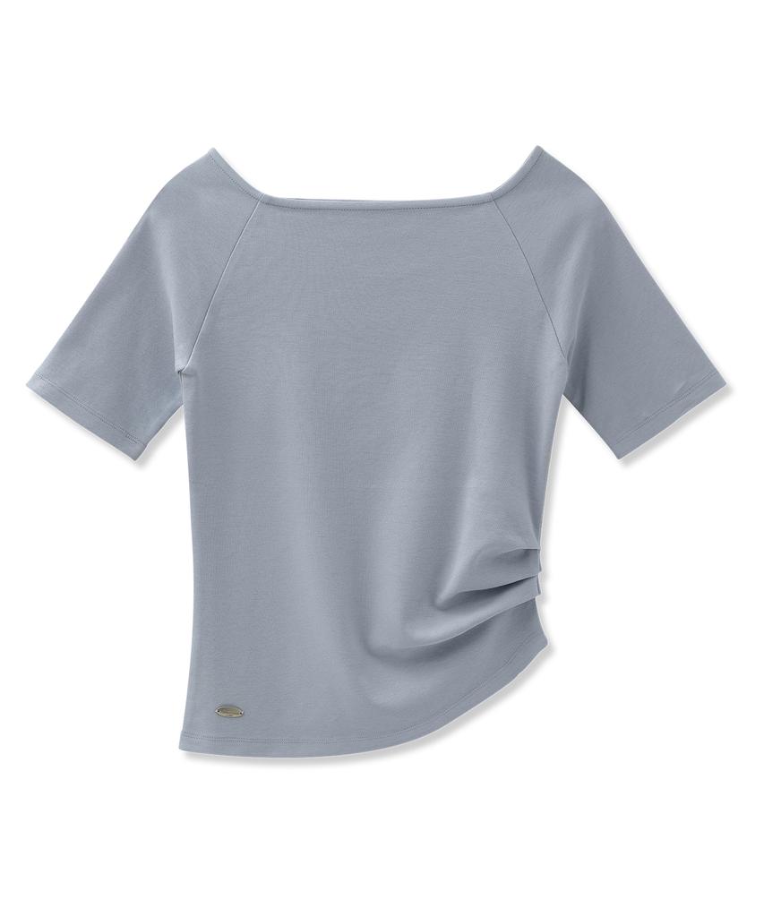 VIVACIOUS Divin Boat Neck Side Tuck T-Shirt_4 Colors